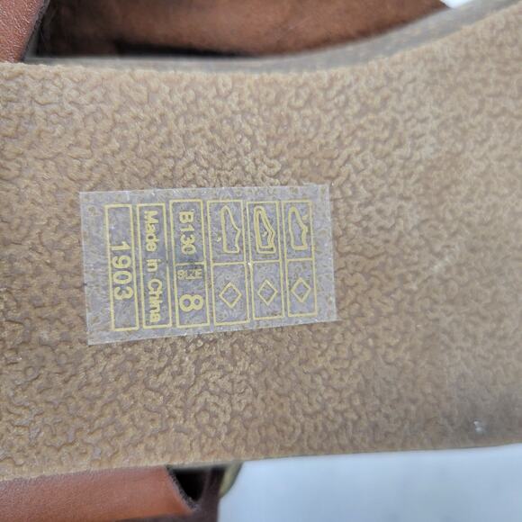 Blowfish Cork Sandals Womens 8 Brown Leather Buckle Slip On Summer Thong - Picture 7 of 12